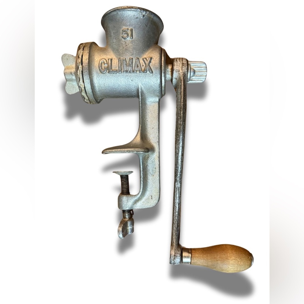 Vintage Climax 51 Metal Hand Crank Meat Grinder